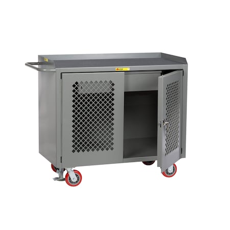 Little Giant Mobile Bench Cabinets, Perf Doors, 36"W, HD Drawer, Vinyl Mat MMP2D-2436-HDFL